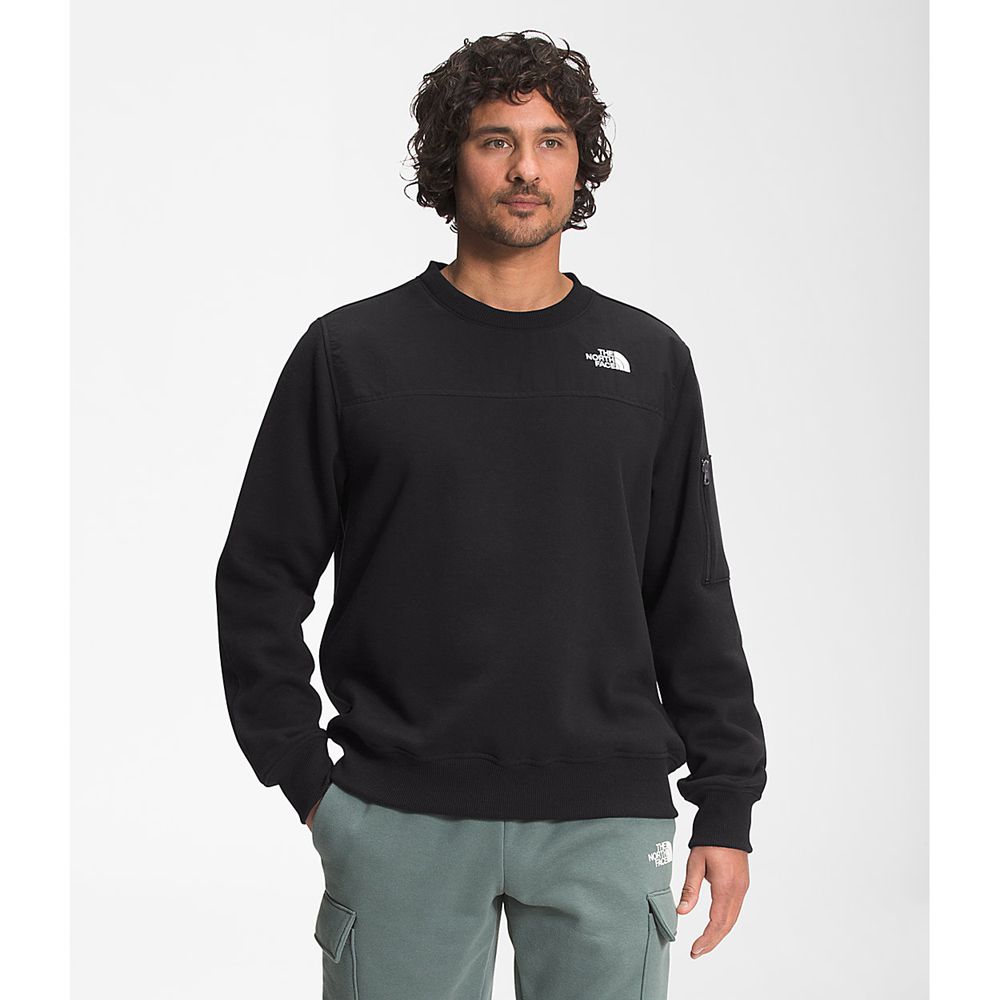 The North Face Sweatshirts Mens Australia - The North Face Highrail Crewneck Black (YWA-632097)